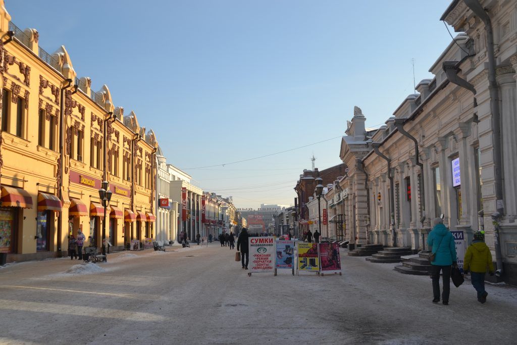 Calle de Irkutsk sin aglomeraciones