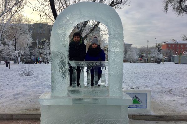 Escultura de hielo en Irkutsk Escultura de hielo en Irkutsk