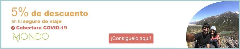 Banner de Mondo, ahorra un 5% en tu seguro de viajes