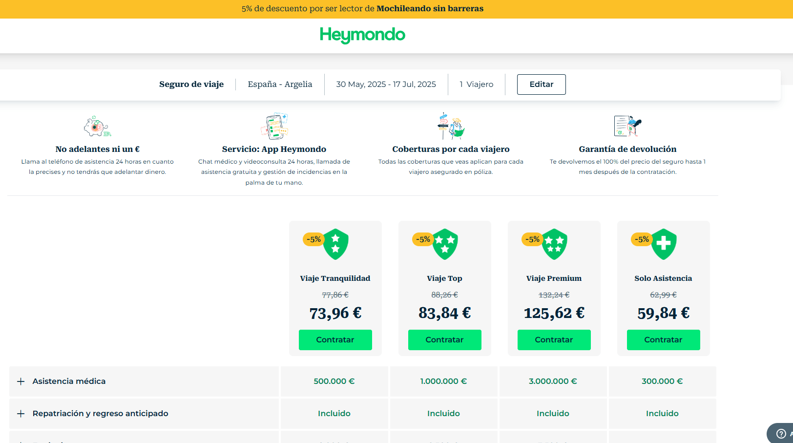 Comparativa de seguros Heymondo