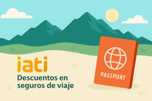 Descuentos IATI, foto del post con el titulo del post y una autocaravana
